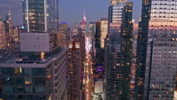 Filmati aerei del drone dello skyline di New York — Video Stock