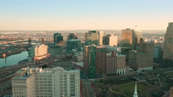 Drone felvételeket a Newark, New Jersey — Stock videók
