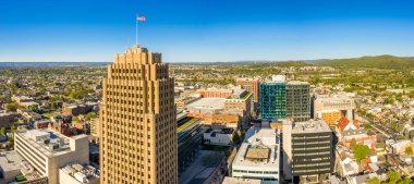 Aerial panorama of Allentown, Pennsylvania skyline clipart