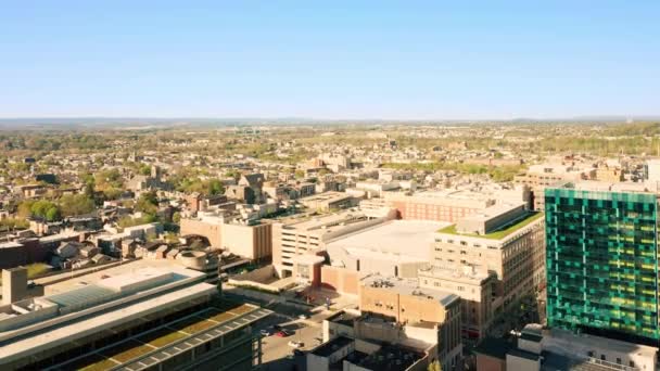 Aerial drone footage of Allentown, Pennsylvania skyline — Stock Video