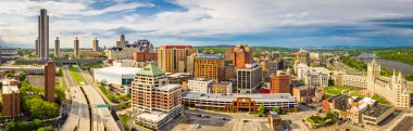 Aerial panorama of Albany, New York clipart