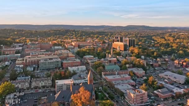 Aerial footage of Morristown, New Jersey — Stock Video