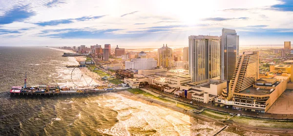 Late afternoon aerial panorama of Atlantic City — Stock Photo, Image