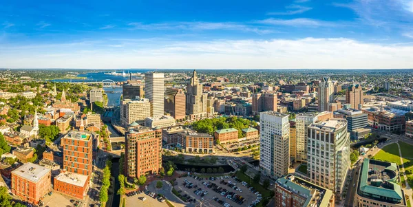 Aerial Panorama Providence Skyline Late Afternoon Providence Capital City State — Stock Photo, Image