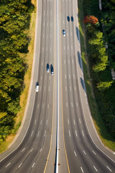 Surreal vertical panorama of I80 highway in New Jersey — Stock Photo, Image