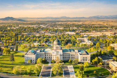 Montana State Capitol, in Helena, on a sunny and hazy afternoon. clipart