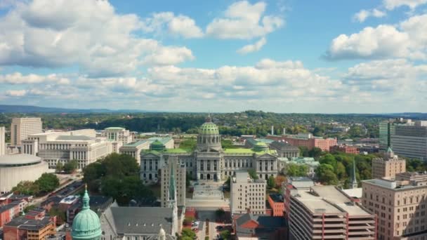 Αεροφωτογραφία του Harrisburg, πρωτεύουσα του κράτους PA — Αρχείο Βίντεο