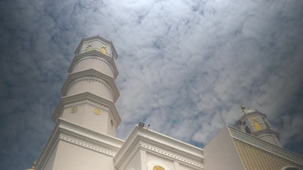 Clouds Passing Tower Mosque — Stock Video