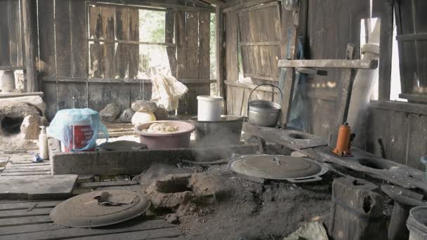 Rice Noodles Workshop Boiling Water Making Rice Noodles — Stock Video