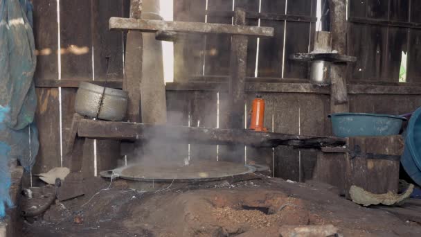 Dentro Taller Fideos Arroz Con Agua Hirviendo Para Fabricación Fideos — Vídeo de stock