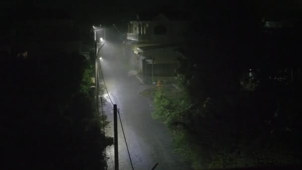 Intensywne Opady Deszczu Ulicy Nocy — Wideo stockowe