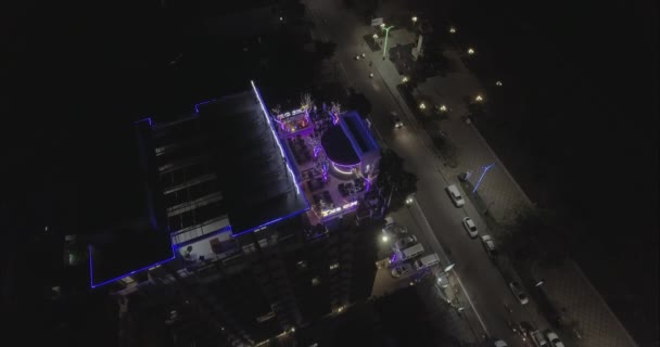 Drone Aerial Strzał Latać Nad Restauracja Najwyższym Piętrze Wieży — Wideo stockowe