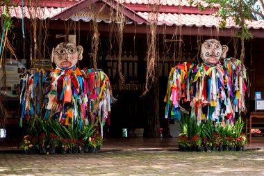 Dan Sai,: Loei, Thailand-18 Haziran 2018: Hayalet maske Phi Ta Khon Festival Haziran 18,2018 Dan Sai District, İl: Loei, Thailand.