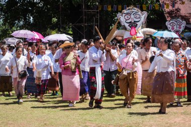 Dan Sai,: Loei, Thailand-18 Haziran 2018: Phi Ta Khon Festival Haziran 18,2018 Dan Sai District, İl: Loei, Thailand.