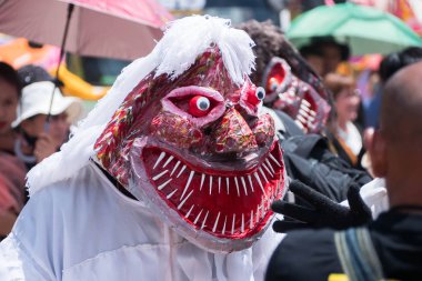 Dan Sai,: Loei, Thailand-18 Haziran 2018: Hayalet maske Phi Ta Khon Festival Haziran 18,2018 Dan Sai District, İl: Loei, Thailand.