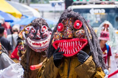 Dan Sai,: Loei, Thailand-18 Haziran 2018: Hayalet maske Phi Ta Khon Festival Haziran 18,2018 Dan Sai District, İl: Loei, Thailand.