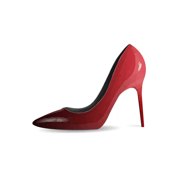 Zapato mujer rojo aislado sobre fondo blanco . — Vector de stock