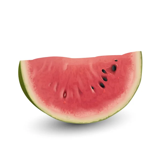 Frische Wassermelone Scheiben Vektor Illustration isoliert auf weiß. — Stockvektor