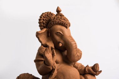 çevre dostu Ganesh / Ganpati idol veya murti, ev yaptı. seçici odaklama