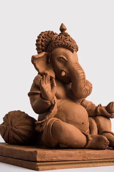 Eco Vriendelijke Ganesh Ganpati Idol Murti Home Made Selectieve Focus — Stockfoto