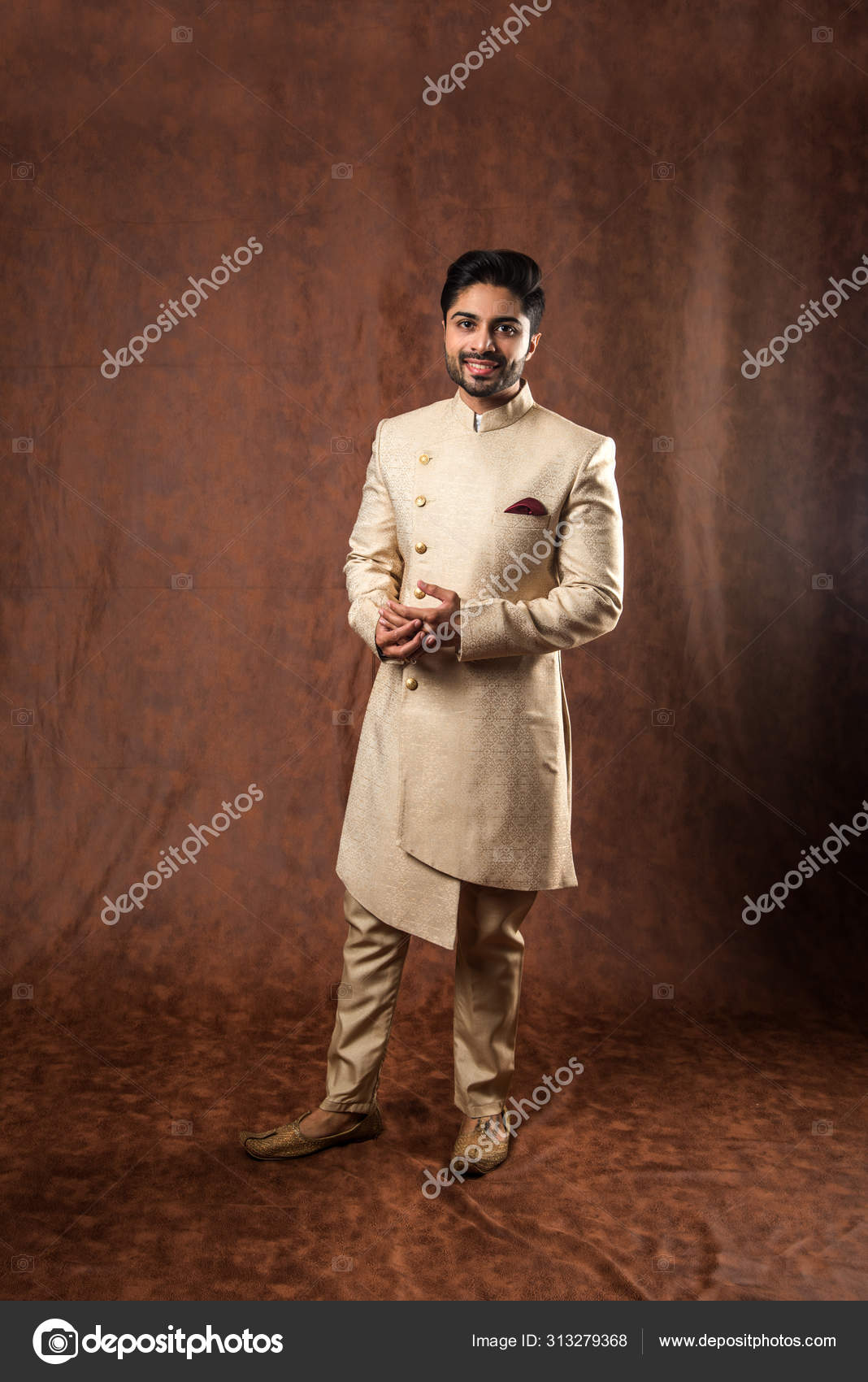 Indian Man Traditional Wear Kurta Pyjama Cloths Male Fashion Model Stock  Photo by ©stockimagefactory.com 313279890