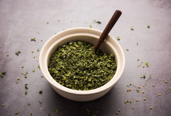 Kasuri Methi Kasoori Methi Trigonella Foenum Graecum 알려진 Fenugreek — 스톡 사진