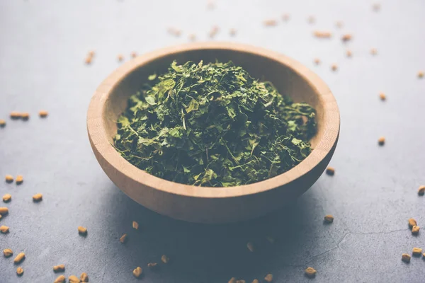 Kasuri Methi Kasoori Methi Trigonella Foenum Graecum 알려진 Fenugreek — 스톡 사진