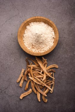 Ayurvedic Güçlü Bitki Musli - Toz ve Ham şeklinde Safed Moosli veya Swetha Musli olarak da bilinir.