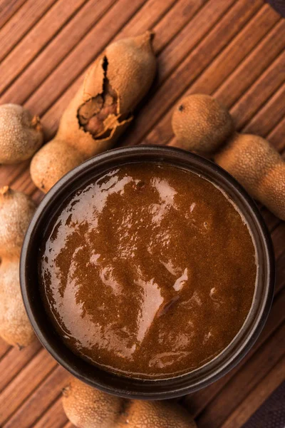 Tamarind Imli Fresh Puree Paste Pulp — Stock Photo, Image