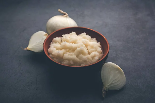 Weißes Zwiebelpüree Oder Safed Pyaj Paste Wichtige Nahrungsmittel — Stockfoto