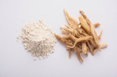 Ayurvedic Güçlü Bitki Musli - Toz ve Ham şeklinde Safed Moosli veya Swetha Musli olarak da bilinir.