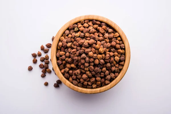 Black Chick Pea Kala Chana Tazón Enfoque Selectivo — Foto de Stock