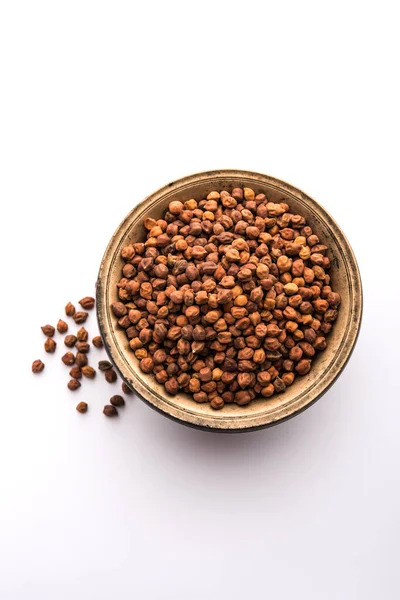 Black Chick Pea Kala Chana Tazón Enfoque Selectivo — Foto de Stock