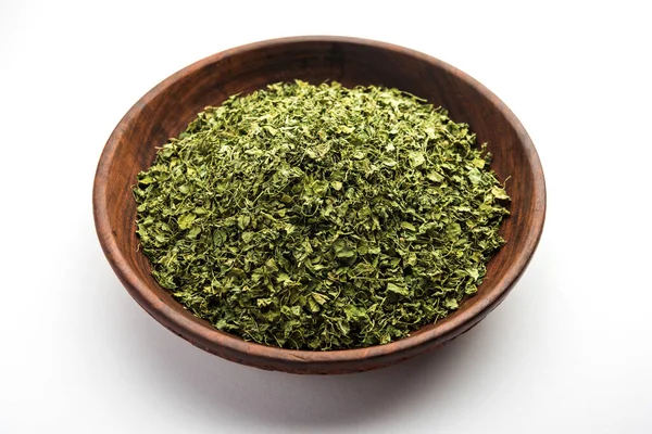 Kasoori Methi Also Known Kasuri Methi Dried Fenugreek Leaves — Stock Photo, Image