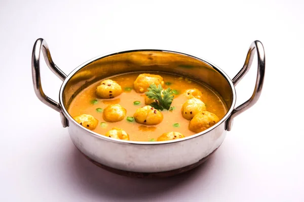Phool Makhana Matar Jus Sabzi Lotus Zaden Erwten Curry Een — Stockfoto