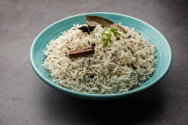 Кумин Рис Джира Райс Является Популярным Индийским Основным Блюдом Сделанным — стоковое фото