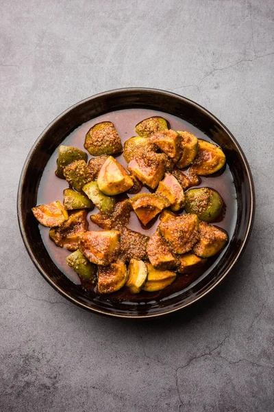 Hausgemachte Mango Pickle Oder Aam Achar Einer Schüssel Selektiver Fokus — Stockfoto