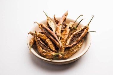 Hint Doldurulmuş Yeşil Biber veya Sandgi Mirchi, Maharashtrian mezesi.