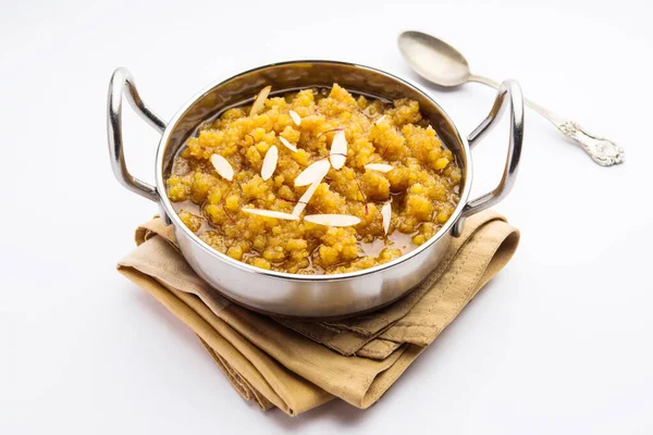 Moong Dal Halwa Ist Ein Klassisches Indisches Süßgericht Das Aus — Stockfoto