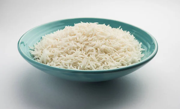Long Basmati Rice Hint Ana Yemeğidir Bir Kase Içinde Servis — Stok fotoğraf