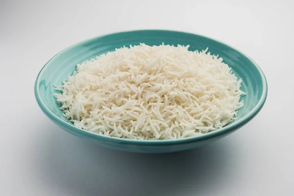 Riso Basmati Lungo Forma Cotta Piatto Principale Indiano Servito Una — Foto Stock