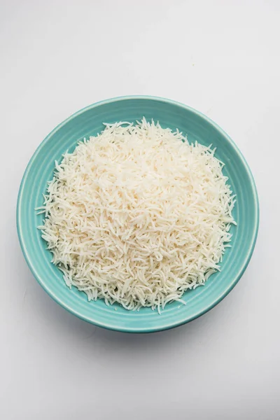 Arroz Basmati Longo Forma Cozida Uma Comida Prato Principal Indiano — Fotografia de Stock