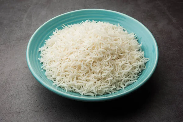 Long Basmati Rice Kokt Form Indisk Huvudrätt Mat Serveras Skål — Stockfoto