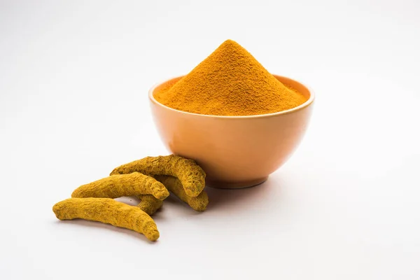 Cúrcuma Seca Orgânica Haldi Também Conhecido Como Curcuma Longa Linn — Fotografia de Stock