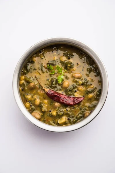 Dal Palak Sain Jaune Toor Épinards Daal Recette Également Connu — Photo