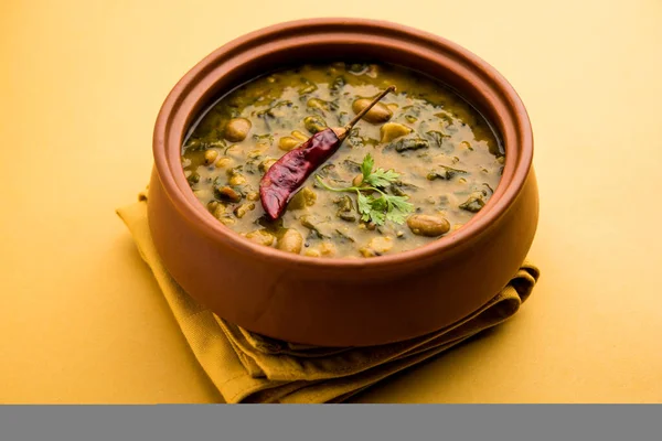 Healthy Dal Palak Amarillo Toor Spinach Daal Receta También Conocida — Foto de Stock