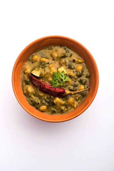 Healthy Dal Palak Yellow Toor Spinach Daal Recipe Also Known — Stock Photo, Image