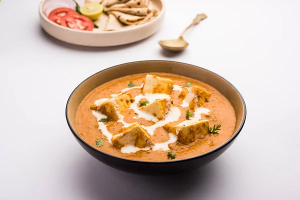 Paneer Butter Masala Vagy Cheese Cottage Curry Népszerű Indiai Ebéd — Stock Fotó