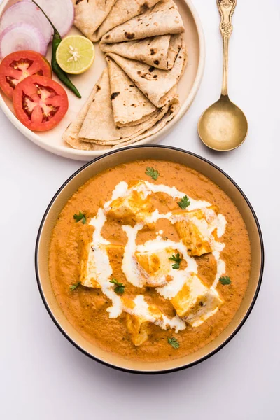 Paneer Butter Masala Cheese Cottage Curry Popüler Hint Yemeği Akşam — Stok fotoğraf