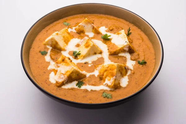 Paneer Butter Masala Vagy Cheese Cottage Curry Népszerű Indiai Ebéd — Stock Fotó